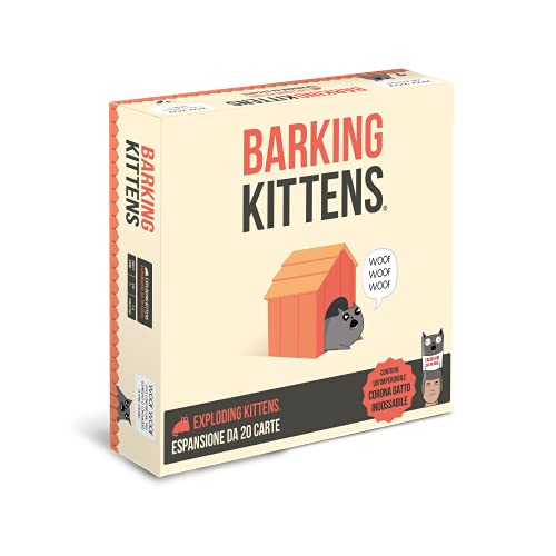 Asmodee EKEK07IT Katze, Fische Barking, Exploding Kittens Kartenspiel-Erweiterung, Italienische Ausgabe, 8545, Mehrfarbig von Exploding Kittens