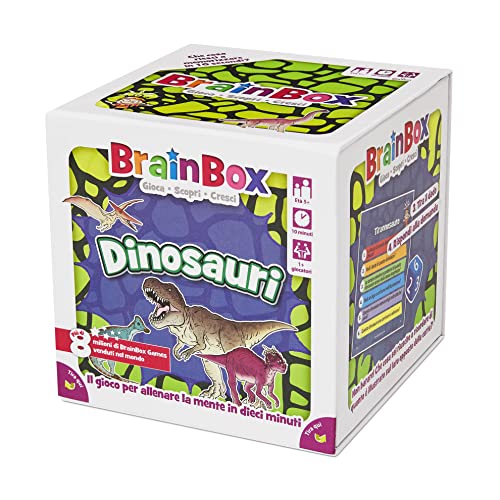 Asmodee - BrainBox: Dinosaurier (2022), Spiel zum Lernen und Trainieren des Geistes, 1+ Spieler, 5+ Jahre alt, Ed. auf Italienisch von Asmodee