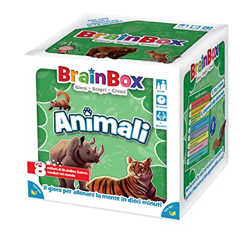 Asmodee - BrainBox: Tiere, Spiel zum Lernen und Trainieren des Geistes, 1+ Spieler, 8+ Jahre, Veröffentlichung auf Italienisch von Asmodee