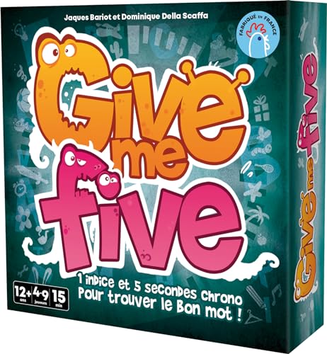 Asmodee GIVE ME Five – Stimmungskartenspiel für Erwachsene & Kinder ab 12 Jahren – Gesellschaftsspiel Made in France – 1 Hinweis & 5 Sekunden zum Finden des richtigen Wortes – 15 Minuten – 4 bis 9 von Asmodee