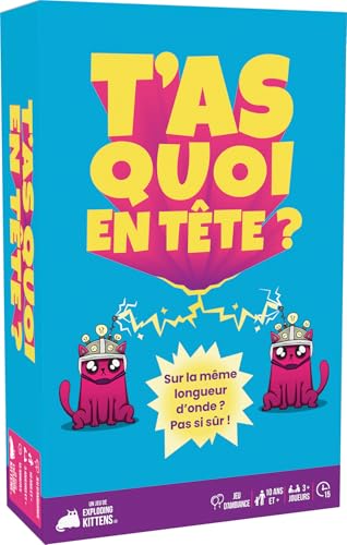 Asmodee - Du hast was im Kopf? – Exploding Kittens – Gesellschaftsspiele – Buchstaben- und Wortspiel – kooperative oder wettbewerbsfähige Atmosphäre – 10 Jahre und mehr – 3 Spieler und + – 15 Minuten Asmodee - Du hast was im Kopf? – Exploding Kittens – Gesellschaftsspiele – Buchstaben- und Wortspiel – kooperative oder wettbewerbsfähige Atmosphäre – 10 Jahre und mehr – 3 Spieler und + – 15 Minuten von Asmodee