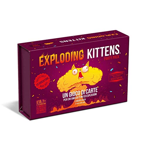 Asmodee - Exploding Kittens: Party Pack – lustiges Kartenspiel, 2-10 Spieler, 7+ Jahre, Ausgabe in Italienisch von Asmodee