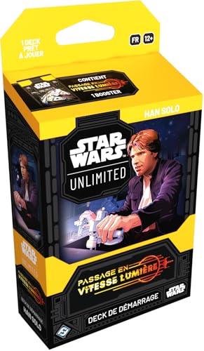 Asmodee FFG – Star Wars Unlimited: Übergang in Lichtgeschwindigkeit – Han Solo Startdeck – Sammelkartenspiel – Exklusive Karten – ab 12 Jahren, 2+ Spieler – französische Version von Asmodee