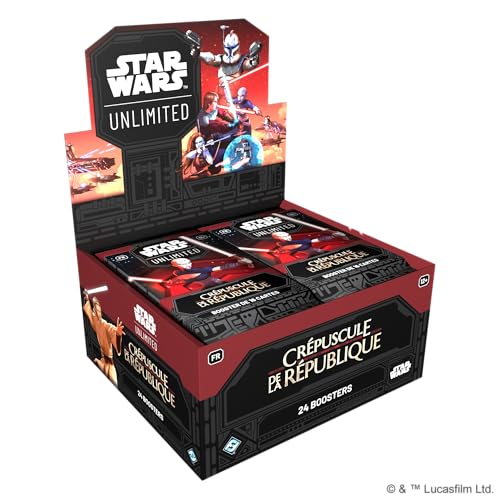 Asmodee FFG – Star Wars: Unlimited Dämmerung der Republik – Box mit 24 Boostern – Sammelkartenspiel – für Erwachsene und Kinder, ab 12 Jahren, 2 Spieler – französische Version von Asmodee