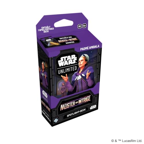 Asmodee - FFG - Star Wars: Unlimited Trading Card Game - Meister der Intrige - Spotlight Deck Padmé Amidala, Exklusive Karten, TCG für Kinder und Erwachsene, Alter 12+, 2+ Spieler, 20 Minuten, Deutsch Asmodee - FFG - Star Wars: Unlimited Trading Card Game - Meister der Intrige - Spotlight Deck Padmé Amidala, Exklusive Karten, TCG für Kinder und Erwachsene, Alter 12+, 2+ Spieler, 20 Minuten, Deutsch von Asmodee