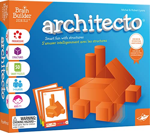 Asmodee FoxMind | Architecto | 3D-Puzzle | Logikspiel | Alter: 7+ | 1 Spieler | Spielzeit: 10 Minuten, FOXARCH02FR, Orange von Asmodee