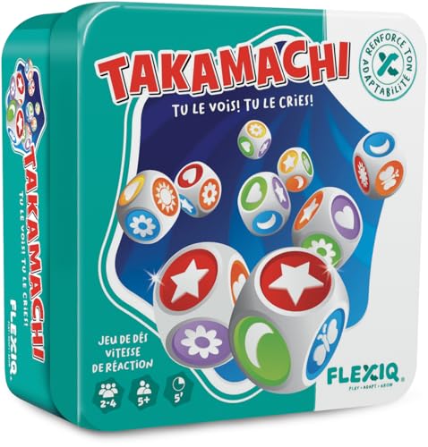 Asmodee FlexiQ Takamachi Gesellschaftsspiele, Gesellschaftsspiele und Beobachtungsspiele, Familien- und Kinderspiel ab 5 Jahren, 2-4 Spieler, französische Version von Asmodee