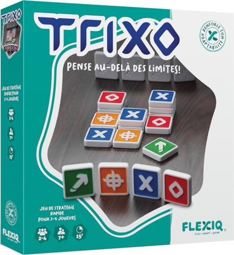 Asmodee FlexiQ Trixo, Gesellschaftsspiele, Strategiespiele und Denkspiele, Reise- und Taschenspiele, Familienspiele ab 7 Jahren, 2-4 Spieler, französische Version von Asmodee