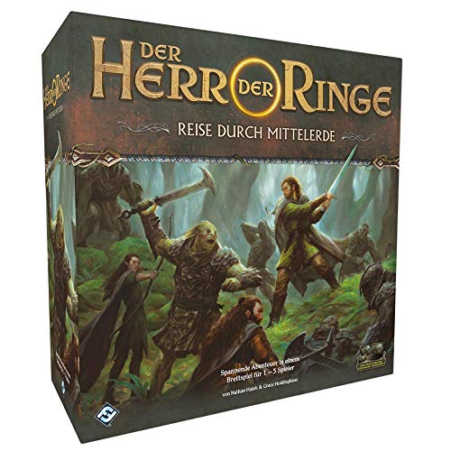 Fantasy Flight Games, Der Herr der Ringe: Reise durch Mittelerde, Grundspiel, Expertenspiel, Dungeon Crawler, 1-5 Spieler, Ab 14+ Jahren, 60+ Minuten, Deutsch von Fantasy Flight Games