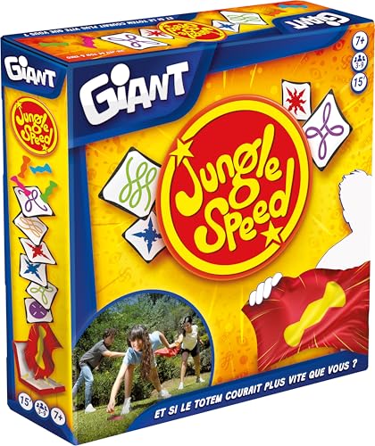 Asmodee - Jungle Speed Giant – Gesellschaftsspiele – Kartenspiel für drinnen und draußen – Beobachtung und Schnelligkeit – Erwachsene und Kinder ab 7 Jahren – 3 bis 9 Spieler – 15 Minuten – von Asmodee