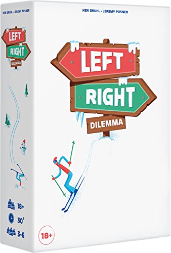 Asmodee Left Right Dilemma – Kartenspiel für Erwachsene – Verrückte Dilemmata, erraten Sie die Antworten Ihrer Mitspieler – kooperatives Gesellschaftsspiel – 3 bis 6 Spieler – 30 Minuten – von Asmodee