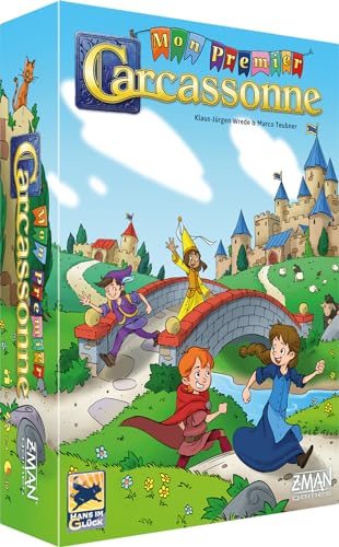 Asmodee - Mon Premier Carcassonne – Gesellschaftsspiel für Kinder ab 4 Jahren – lustiges & vereinfachtes Strategiespiel mit Fliesen-Platzierung – 2 bis 4 Spieler – 20 Minuten – auf Französisch – Hans Asmodee - Mon Premier Carcassonne – Gesellschaftsspiel für Kinder ab 4 Jahren – lustiges & vereinfachtes Strategiespiel mit Fliesen-Platzierung – 2 bis 4 Spieler – 20 Minuten – auf Französisch – Hans von Asmodee
