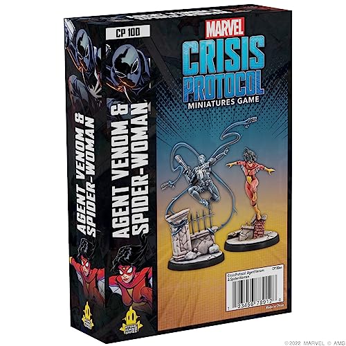 Atomic Mass Games Marvel Crisis Protocol: Agent Venom & Spider Woman, Miniatur-Kartenspiel, ab 14 Jahren, für 2 Spieler, 90 Minuten Spieldauer von Atomic Mass Games