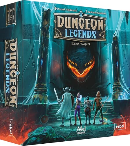 Asmodee Rebel – Dungeon Legends – Gesellschaftsspiel – Brettspiel – Abenteuerspiel ab 10 Jahren – 1 bis 4 Spieler – 60 bis 90 Minuten – französische Version von Asmodee