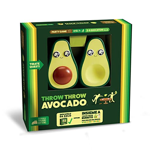 Asmodee - Throw Throw Avocado, Brettspiel, lustiges Partyspiel, 2-6 Spieler, 7+ Jahre - Italienische Sprache von Asmodee