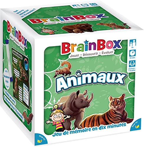 BRAINBOX Tiere, Lernspiel zur Beobachtung und Erinnerung für Kinder ab 8 Jahren – testen Sie Ihr Wissen über Tiere – Lernen mit Spaß – 1 Spieler & + – 10 Minuten – französische Version von Asmodee