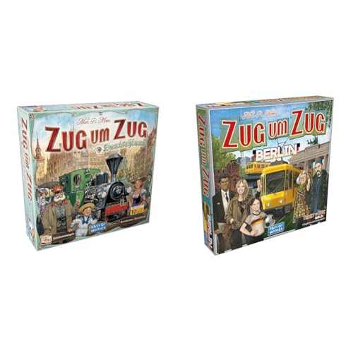 Days of Wonder - Zug um Zug Deutschland (Auflage 2023), Grundspiel + Erweiterung, Familienspiel, 2-5 Spieler, Ab 8+ Jahren, 30-60 Minuten, Deutsch + Zug um Zug Berlin von Asmodee