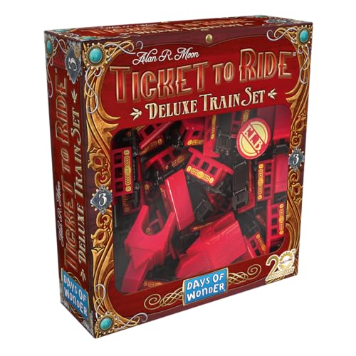 Days of Wonder, Zug um Zug – Deluxe Train Sets, 1 Set in Rot, Erweiterung, Familienspiel, Brettspiel, 2-5 Spieler, Ab 8+ Jahren, 30 Minuten, Sprachneutral von Asmodee