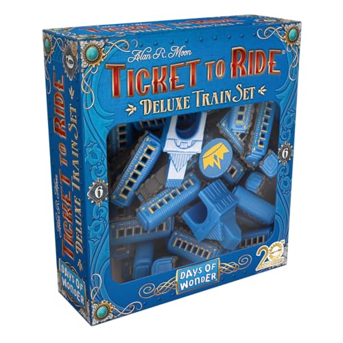 Days of Wonder, Zug um Zug – Deluxe Train Sets, 1 Set in Blau, Erweiterung, Familienspiel, Brettspiel, 2-5 Spieler, Ab 8+ Jahren, 30 Minuten, Sprachneutral von Asmodee