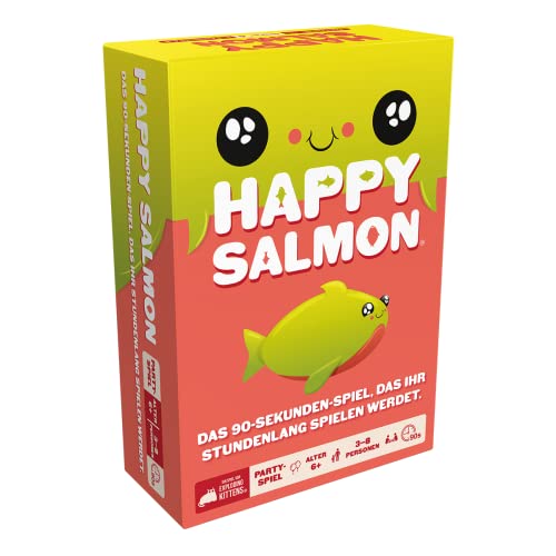 Exploding Kittens, Happy Salmon, Partyspiel, 3-8 Spieler, Ab 6+ Jahren, 90 Sekunden, Deutsch, Mehrfarbig, Bunt von Asmodee