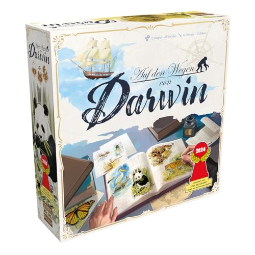 Sorry we are french, Auf den Wegen von Darwin, Familienspiel, nominiert zum Spiel des Jahres 2024, 2-5 Spieler, Ab 8+ Jahren, 30 Minuten, Deutsch von Asmodee