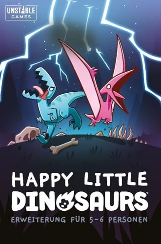 Unstable Games, Happy Little Dinosaurs - Erweiterung für 5-6 Personen, Partyspiel, Kartenspiel, 2-6 Spieler, Ab 8+ Jahren, 30-60 Minuten, Deutsch, Mehrfarbig, Bunt von Unstable Games