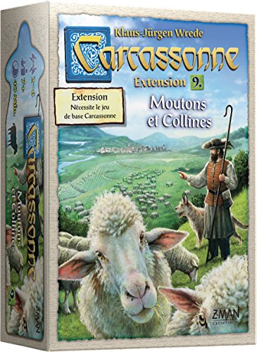 Z-Man Games Carcassonne Erweiterung, 9 Schafe und Hügel, Gesellschaftsspiel, ab 7 Jahren, für 2 bis 6 Spieler, 40 Minuten von Asmodee