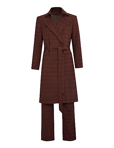 Asnoxuzi Erwachsene Männer 15th Arzt Kostüm Peter Davison Kostüm Full Suit Der fünfte Arzt Kostüm Outfits (Coffee, 3XL) von Asnoxuzi