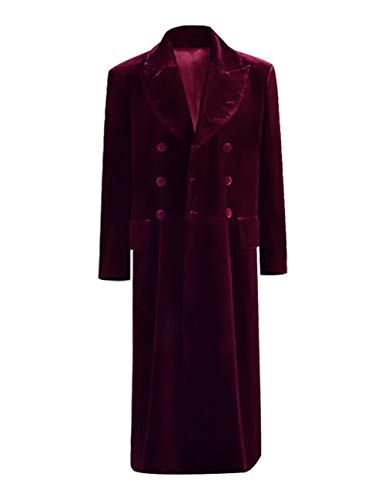 Asnoxuzi Erwachsene Mens The 4th Doctor Cosplay Kostüm (Wine Red, Large) von Asnoxuzi