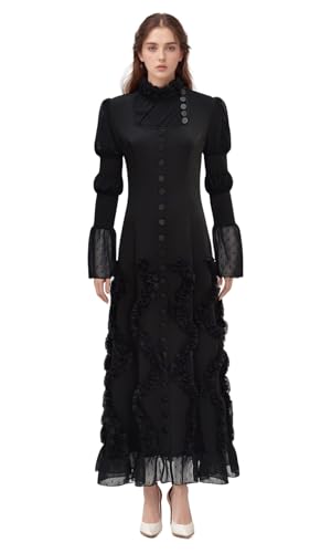 Asnoxuzi Frauen Glinda Cosplay Kleid Glinda Gute Hexe Kostüm Erwachsene Elphaba Hexe Cosplay Kostüm (Black, M) von Asnoxuzi