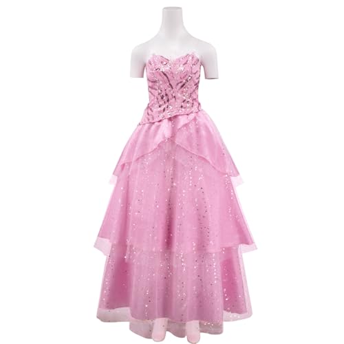 Asnoxuzi Glinda Kostüm Damen Glinda Cosplay Kleid Damen Gute Hexe Glinda Cosplay Outfit (Pink-3, Large) von Asnoxuzi