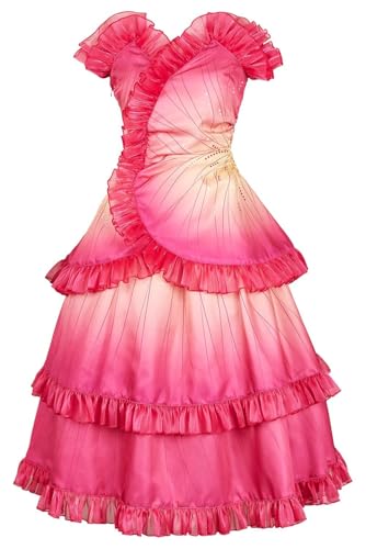 Asnoxuzi Glinda Kostüm Frauen Glinda Cosplay Gute Hexe Erwachsene Halloween Karneval Glinda Rose Kleid Kostüm (Rose, Large) von Asnoxuzi