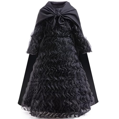 Asnoxuzi Kinder Ginda Kostüm Mädchen Ginda Rosa Kleid Kinder Elphaba Kostüm Mädchen Elphaba Cosplay Kostüm mit Zubehör (Black-1, 140cm) von Asnoxuzi