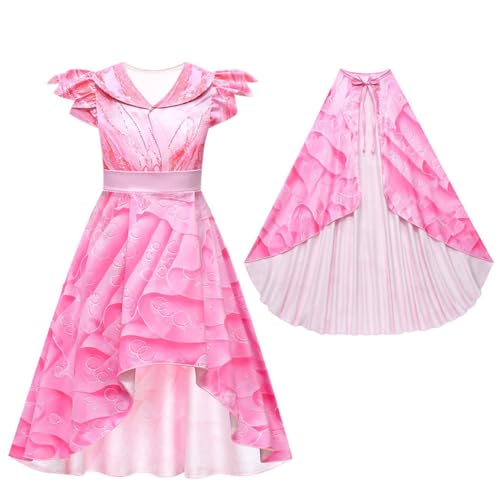 Asnoxuzi Mädchen Glinda Kostüm Kinder Gute Hexe Glinda Cosplay Kleid mit Tasche Kap Krone und Stab (Pink-B2, 130cm) von Asnoxuzi