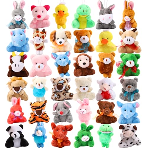 Asona 36-teiles Set Mini-Stofftiere, Kuscheltier Schlüsselanhänger für Kinder - Bulk Party-Mitgebsel, Karneval Preise, Goodie Bag Füller, Klassenbelohnungen für Schule & Geburtstag Asona 36-teiles Set Mini-Stofftiere, Kuscheltier Schlüsselanhänger für Kinder - Bulk Party-Mitgebsel, Karneval Preise, Goodie Bag Füller, Klassenbelohnungen für Schule & Geburtstag von Asona