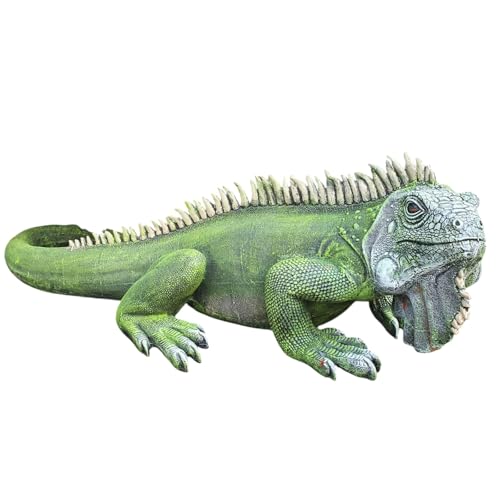 Aspinaworld Gartenfigur große Leguan Figur 96 cm lang, Figur für den Garten, wetterfesten Deko von Aspinaworld