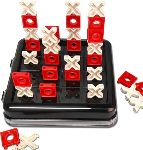 3D Tic Tac Toe Spiel -Tragbare Familien Brettspiele Tischspiele Reisespiele 2 Spieler, Steigerung die Logischen Denkfähigkeit und Hand-Auge-Koordination, Geburtstagsgeschenke für Kinder von Asslye