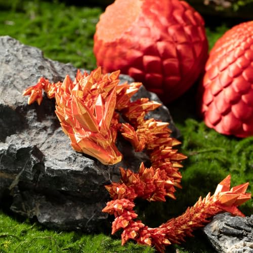 Asslye 3D Drachen Figuren Deko, 3D Gedruckte Drache Spielzeug Kinder, Flexibles Chinesischer Drache Figur, Bewegliche Loong Drache Chinesische Deko zum Jahr des Drachen 2024 von Asslye