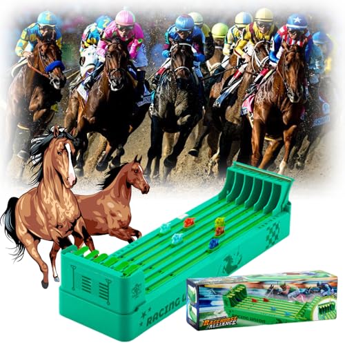 Asslye Horse Racing Game, Pferderennspiel Elektrisch, Pferderennen Tischspiel mit 6 Pferde, Interaktives Tischfußball Tabletop Spiele, Lustige Desktop-Pferderennen Familientreffen Unterhaltung Spiel von Asslye