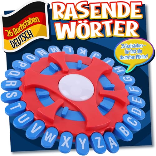 Asslye RASENDE WÖRTER Spiel mit 26 Tasten - Wortspiel Buchstaben Drücken mit Timer, Familienspiele Brettspiele Partyspiele für Kinder und Erwachsene, 2–8 Spieler (26 Tasten) von Asslye