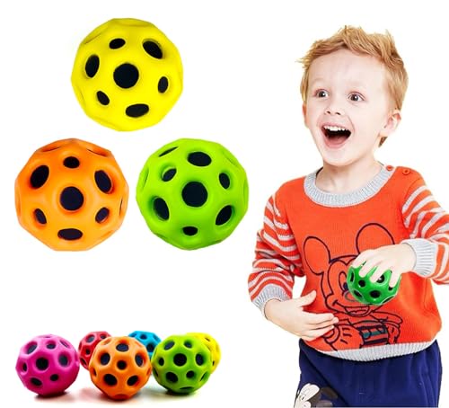 Astro Jump Ball, Galaxy Ball Space Ball Moon Ball, Bouncing Ball Super Hohe Sprungkraft Sprungball Gummiball Sport Training Ball Astro Jumper Ball Hüpfball Spielzeug für Kinder Geschenk (3pcs A) von Asslye