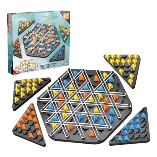 Geometrisches Schachspiel,Ketten Dreieck Schachspiel,Chain Triangle Chess Game,Triggle Spiel Mit GummibäNder,Triangle Chess Game,2 Bis 4 Spieler (ABS) von Asslye