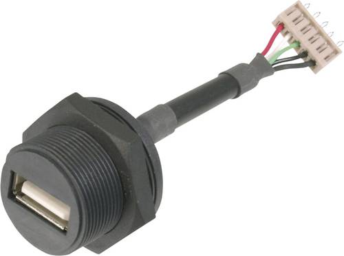 Assmann WSW USB-Steckverbinder 2.0 - IP67 Buchse, Einbau USB A-Buchse auf 5pol.Stecker A-USB-APFS In von Assmann WSW