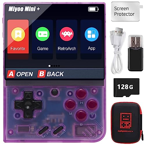 Handheld-Spielekonsole for Miyoo Mini Plus mit Aufbewahrungstasche, 3,5-Zoll-Open-Source-Retro-Spielekonsole, eingebaute 128G TF-Karte und 15000 + klassische Spiele, Unterstützung WiFi. von Astarama