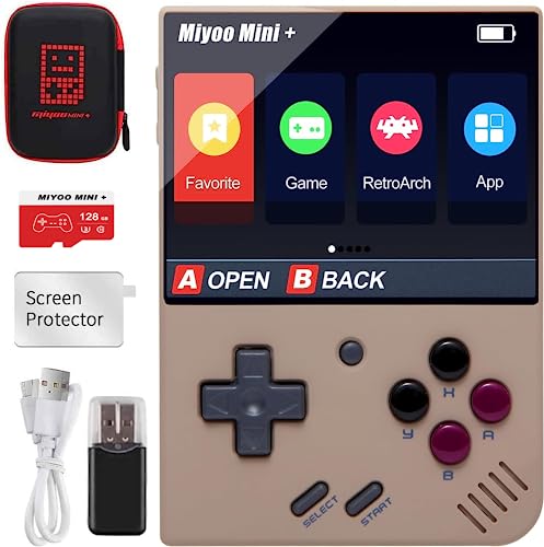 Miyoo Mini V2 Handheld-Spielkonsole, 7,1 cm OpenSource Retro-Spielkonsole mit 128G TF-Karte, eingebaute 11000+ Spiele von Astarama