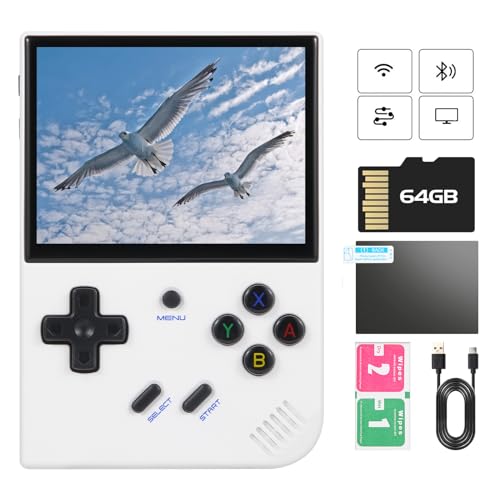 RG35XX Plus Handheld Spielekonsole, 3,5-Zoll-IPS-Bildschirm Retro-Videospielkonsole mit 64TF-Karte & 5500 + klassischen Spielen, eingebautem 3300-mAh-Akku, Unterstützt 5G-WLAN und Bluetooth 4.2 von Astarama