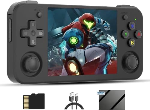 RG35XX h Retro-Handheld-Spielekonsole, 3,5-Zoll-IPS-Display, Linux-System, integrierte 64 + 128G TF-Karte mit über 10.000 Spielen, 5G WiFi Bluetooth 4.2, HDMI-TV-Ausgang (schwarz) von Astarama