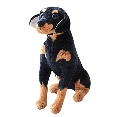 50cm Flauschige Wolfshund Kuscheltier Plüschhund Lebensecht Braun Schwarz Wolfshund Rottweiler Dalmatiner Tier Plüsch Puppe Plüschtier Stofftier Spielzeug Hund Plüsch Kissen für Kinder Jungen Mädchen von Asudaro