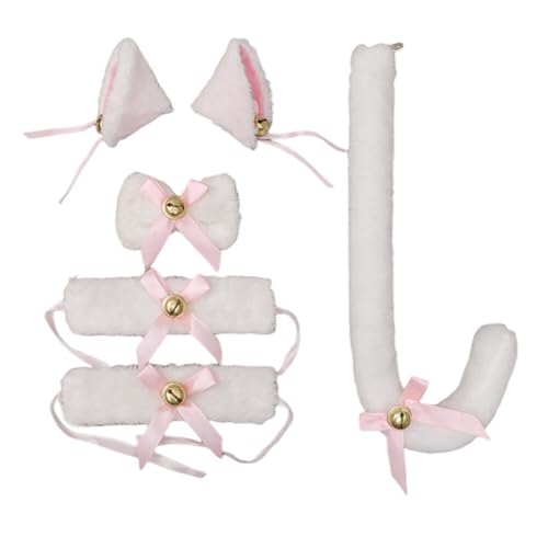 Asudaro 1 Set Katzenohren Stirnband Set Tiere Kostüm Requisite Stirnband Und Katzenschwanz Weiches Set für Cosplay Tier Cosplay Zubehör von Asudaro