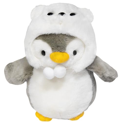 Asudaro 25cm Plüsch Pinguin,Pinguin-Plüschtier Abnehmbarer Hut Pinguin-Plüschpuppe Füllung Aus Pp-Baumwolle Tierspielzeug Plüschpinguin Begleiterpuppe Zuhause Schlafzimmer von Asudaro